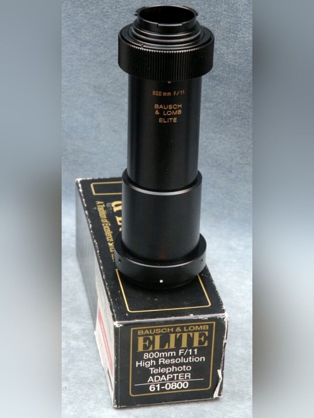 BAUSCH & LOMB ELITE 77 800MM F/11 HIGH RESOLUTION TELEPHOTO ADAPTER IN BOX